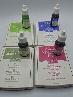 Stampin' Up! Pink Passion Ink Pad Plus 3 More With with Reinkers +10 Ink Pads